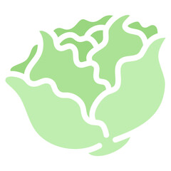 Cabbage leaves vegetables Icon Logo. Vegetable Organic Fresh Symbol Illustration