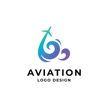plane logo design for aviation or transportation