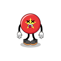 vietnam flag mascot illustration is dead