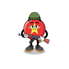 Cartoon of vietnam flag soldier