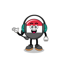 Fototapeta premium Mascot Illustration of yemen flag as a customer services