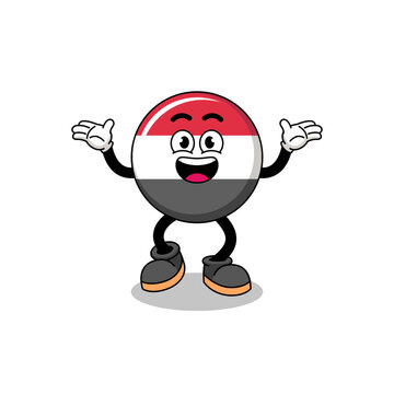 recommend clip art: yemen flag cartoon searching with happy gesture
