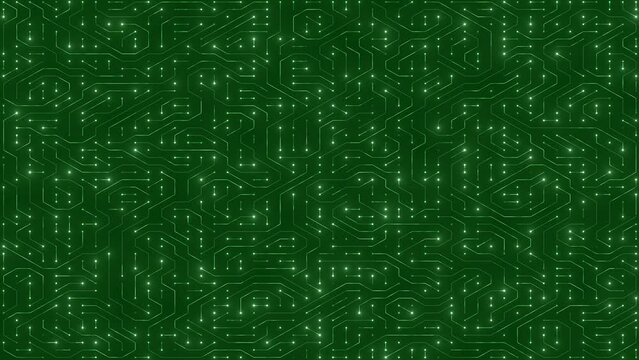 green circuit board motion background