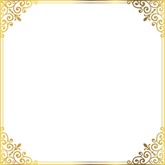 Luxury golden square frame botanic garden vingate pattern