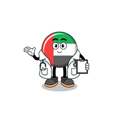 Cartoon mascot of UAE flag doctor
