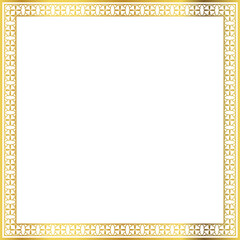 Luxury golden square frame botanic garden vingate pattern