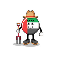 Cartoon mascot of UAE flag farmer