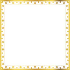 Obraz premium Luxury golden square frame botanic garden vingate pattern