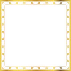 Obraz premium Luxury golden square frame botanic garden vingate pattern