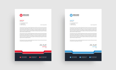 A4 business letterhead design layout. Corporate abstract letterhead design template.