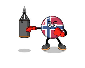 Illustration of norway flag boxer