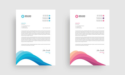 A4 business letterhead design layout. Corporate abstract letterhead design template.