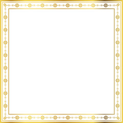Obraz premium Luxury golden square frame botanic garden vingate pattern