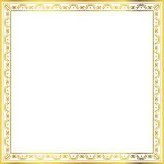 Luxury golden square frame botanic garden vingate pattern