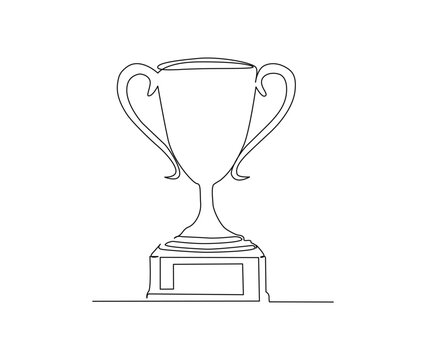 Award trophy winner cup honor symbol hand drawing Vector Image