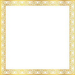 Luxury golden square frame botanic garden vingate pattern