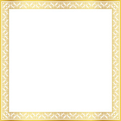 Obraz premium Luxury golden square frame botanic garden vingate pattern