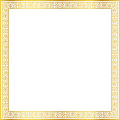 Obraz premium Luxury golden square frame botanic garden vingate pattern