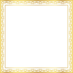Obraz premium Luxury golden square frame botanic garden vingate pattern