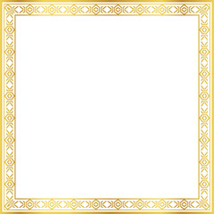 Obraz premium Luxury golden square frame botanic garden vingate pattern