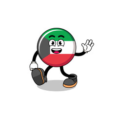 kuwait flag cartoon walking
