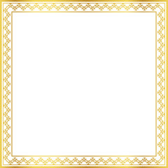 Obraz premium Luxury golden square frame botanic garden vingate pattern