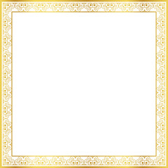 Obraz premium Luxury golden square frame botanic garden vingate pattern