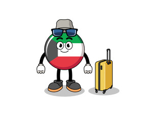 Fototapeta premium kuwait flag mascot doing vacation