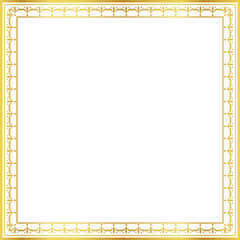 Luxury golden square frame botanic garden vingate pattern