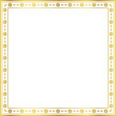 Luxury golden square frame botanic garden vingate pattern
