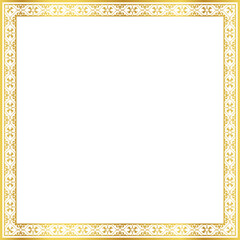 Obraz premium Luxury golden square frame botanic garden vingate pattern