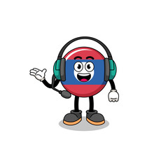 Mascot Illustration of laos flag as a customer services