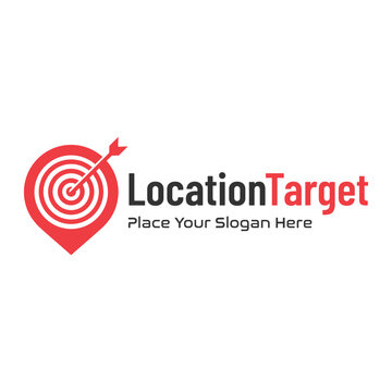 Location target vector logo template. This design use archery and arrow symbol. Suitable for navigation.