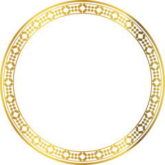 Luxury golden round frame botanic garden vingate pattern
