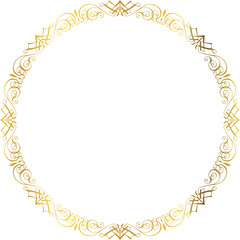 Luxury golden round frame botanic garden vingate pattern