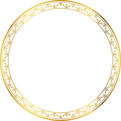 Luxury golden round frame botanic garden vingate pattern