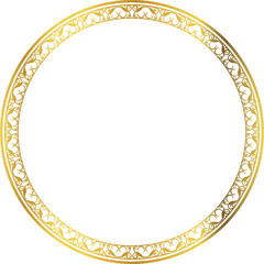 Luxury golden round frame botanic garden vingate pattern