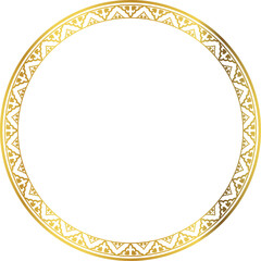 Luxury golden round frame botanic garden vingate pattern