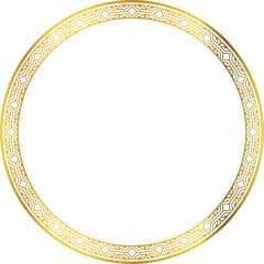 Luxury golden round frame botanic garden vingate pattern