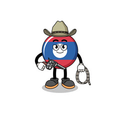 Character mascot of laos flag as a cowboy