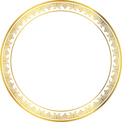 Luxury golden round frame botanic garden vingate pattern