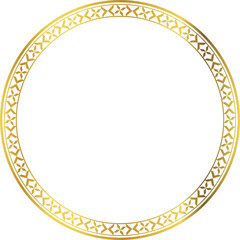 Luxury golden round frame botanic garden vingate pattern