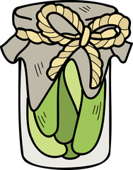 Hand Drawn pickle jar illustration