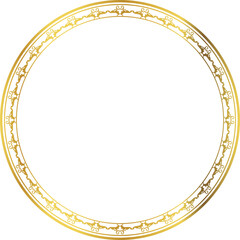 Luxury golden round frame botanic garden vingate pattern