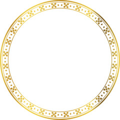 Luxury golden round frame botanic garden vingate pattern