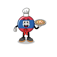 Illustration of laos flag as an italian chef