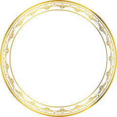 Luxury golden round frame botanic garden vingate pattern