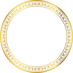 Luxury golden round frame botanic garden vingate pattern