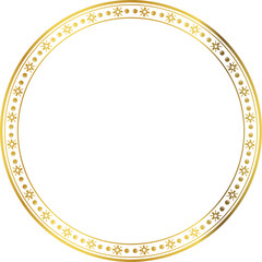 Luxury golden round frame botanic garden vingate pattern