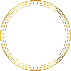 Luxury golden round frame botanic garden vingate pattern